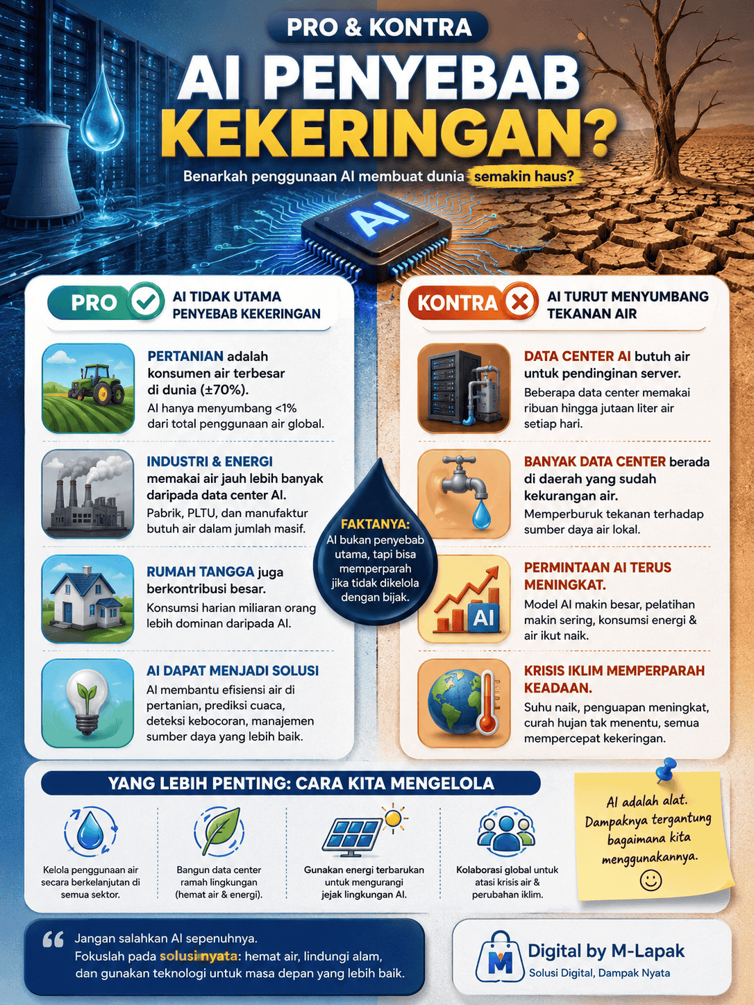 Apa Benar AI Bikin Kekeringan Air Dunia? Ini Fakta Ilmiah yang Perlu Diketahui
