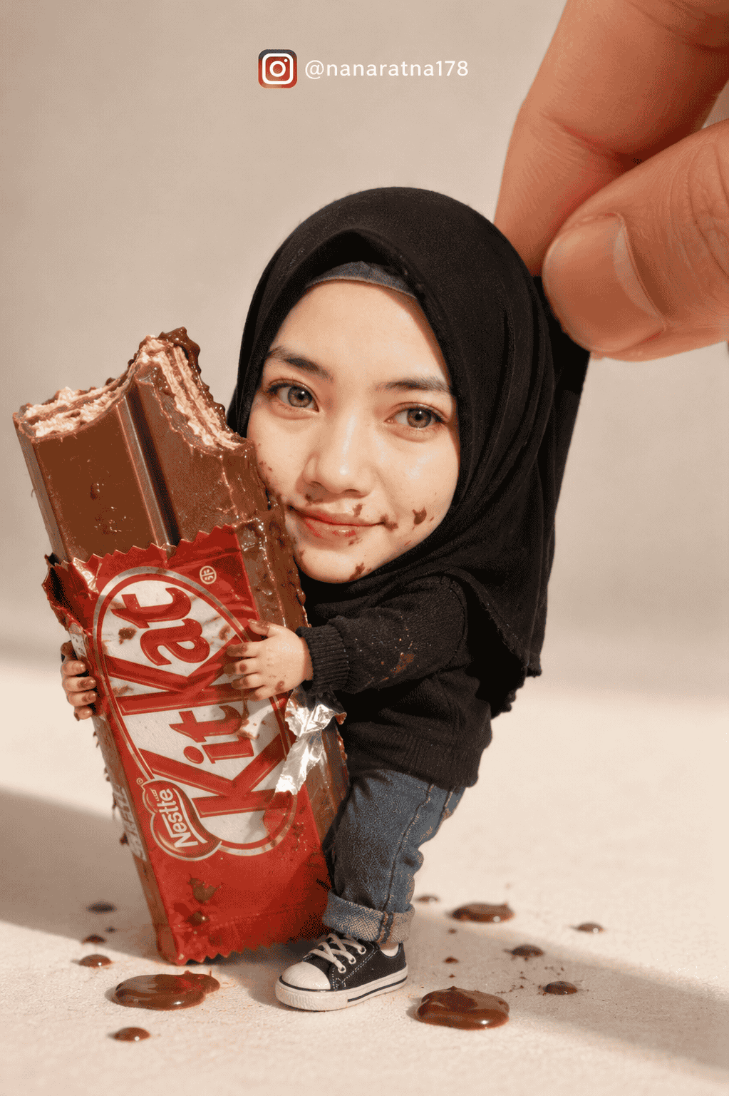 Prompt Lucu Miniatur Peluk Coklat